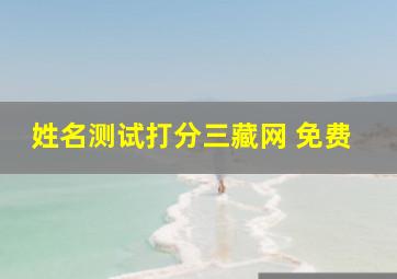 姓名测试打分三藏网 免费